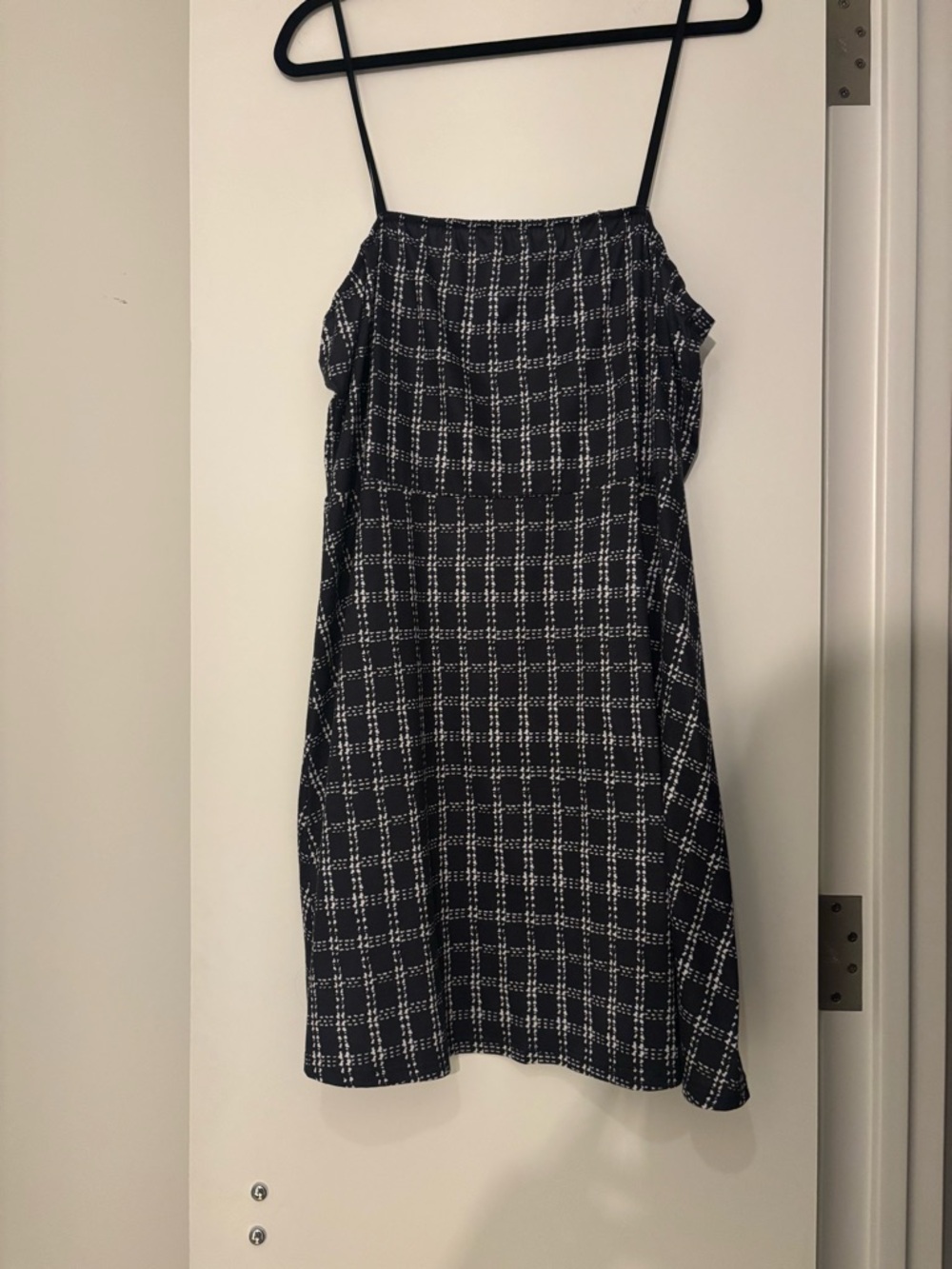 Black Check Spaghetti Strap Dress